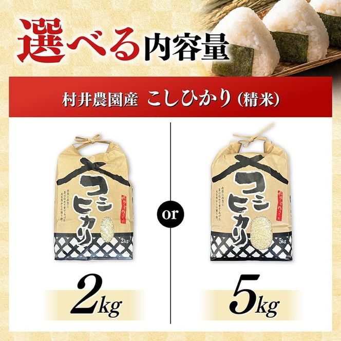 ※内容量が選べる※ 【令和8年産】村井農園産こしひかり（精米） 【 米 お米 白米 精米 こしひかり 国産 宮崎県産 おにぎり 】☆[B10003][B10004]