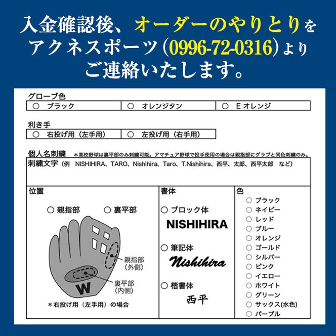 ＜硬式・内野手用＞日本製野球グローブ Wilson硬式オーダーグローブ(1個) 国産 グラブ 野球 スポーツ オーダーメイド【アクネスポーツ】akn021-07