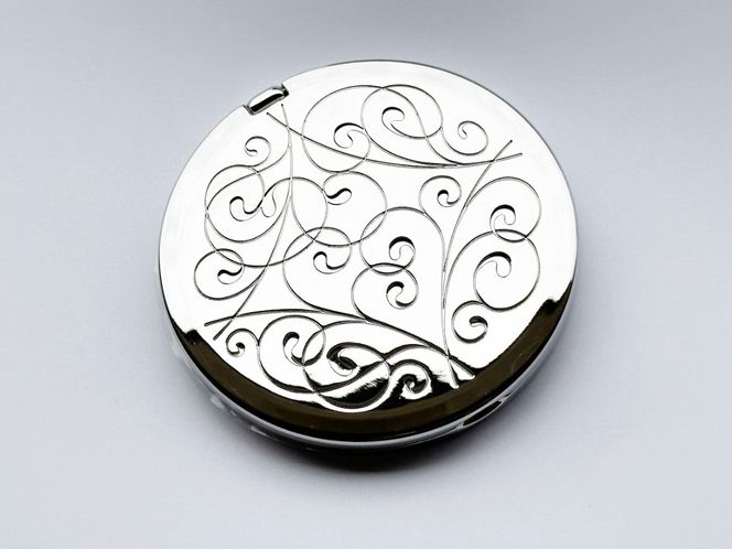 七宝焼のコンパクトミラー【有線 藤の花】