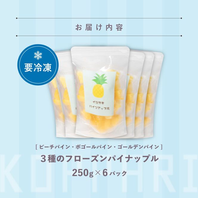 先行予約＜2026年6月より順次発送＞贅沢3種フローズンパイナップル 6パック【 沖縄県 石垣市 果物 パイナップル 冷凍 パイン フローズン 送料無料 】 EF-6