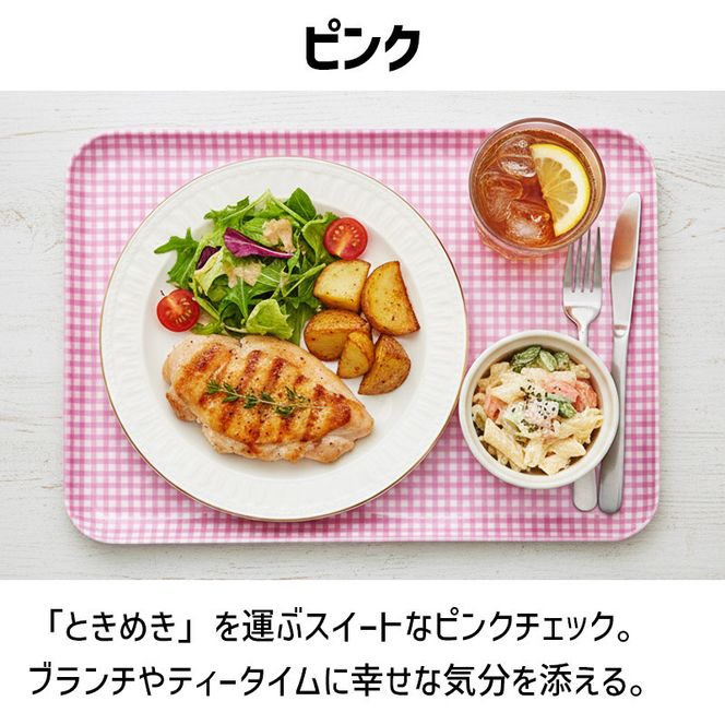 TATSU-CRAFT マグネットトレー M 33cm チェック PK ピンク すべり止め付き ［Tk1084］ 303446_DA90816VC02