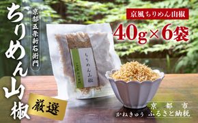 【かねきゅう】五条新右衛門 京風ちりめん山椒 40g×6 ｜京都 ちりめん山椒 卸売市場 人気セット［ 京都 京都市中央市場 厳選 ちりめん山椒 小分け パック 人気 おすすめ お取り寄せ 通販 送料無料 ふるさと納税 ］ 261009_B-EA02