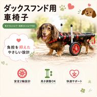 ダックスフンド用二輪車椅子（体重15キロ以下） 【!寄附前に事業者へ相談必要!】 犬用車いす リハビリ ダックスフント 歩行 補助 ペット用車椅子 高齢犬 サポート 補助輪 介護 