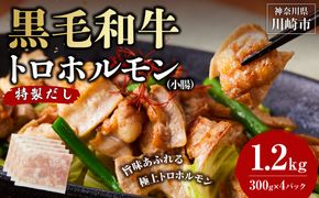 黒毛和牛トロホルモン（小腸）　特製だし1.2kg ( 300g ×4パック )【順次発送】 141305_KZ61