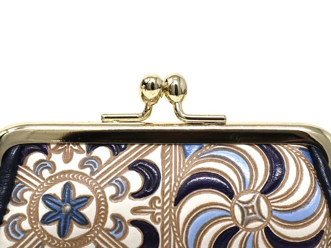 【文庫屋大関】印鑑ケース　錦紗＜紫＞【皮革工芸品】 ファッション小物 民芸品 