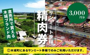 木城町　みやざきサンミート季穣　精肉券　3,000円分　K16_0102