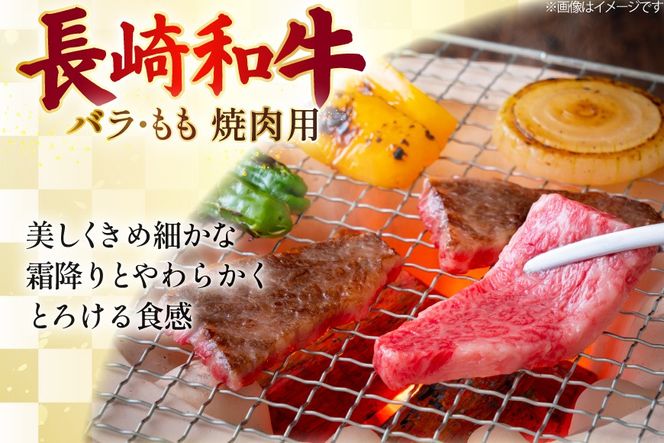 AJ572 【6回定期便】長崎和牛 焼肉セット 計約1kg バラ 霜降り(500g)・もも(500g) [ 肉 牛肉 和牛 高級 おいしい ステーキ肉 まるしん商会 黒牛 長崎県 島原市 ]