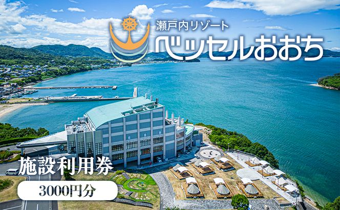 瀬戸内リゾートベッセルおおち施設利用券 3000円 チケット 旅行 オーシャンビュー 複合温泉施設 温泉 日帰り 入浴 宿泊施設 ログハウス ホテル 