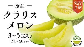 【 令和8年産 】【 先行予約 】クラリスメロン 秀品 1箱 3玉～5玉入り 飯岡 メロン クラリス 青肉 果物 フルーツ 甘い [CG003ya]