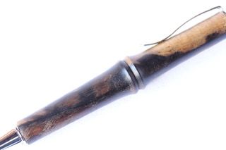 【吉羽ろくろや】ろくろ細工 黒柿ボールペン※クレジット決済限定※ 民芸品 工芸品 雑貨 