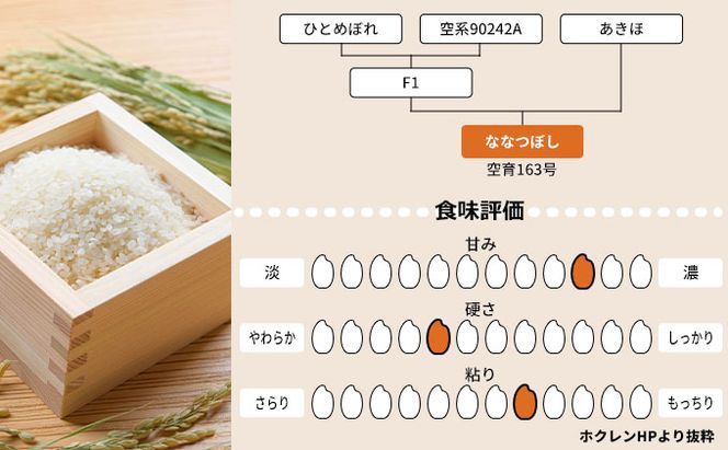 北海道赤平産 ななつぼし 15kg (5kg×3袋) 【1ヶ月おきに3回お届け】 米 北海道 定期便 お米 ふるさと納税 