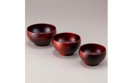 三つ組　桜〇椀　赤 復興　震災　コロナ【能登半島地震復興支援】 北陸新幹線 F6P-1673