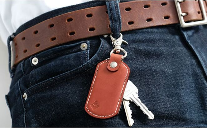 牛革 シンプルキーホルダー ブラウン | 本革 レザー 革製品 鍵 ナスカン 男女兼用 メンズ レディース 革小物 日本製 北海道 滝川市