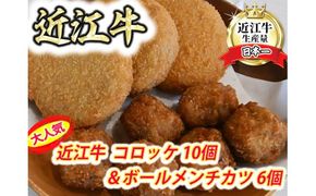 近江牛コロッケ（80ｇ×10個）・近江牛ボールメンチカツ（17ｇ×6個）【AB101W】