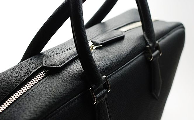 【GOMYO　LEATHER】猪革　ビジネスバック（黒） ファッション カバン バッグ 