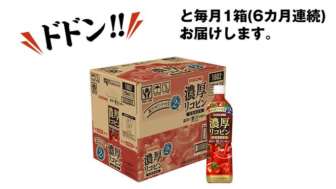 【 6ヶ月 連続 定期便 】 カゴメ 濃厚 リコピン 食塩無添加 トマトジュース 720ml × 15本 KAGOME トマト 飲料 野菜ジュース セット リコピン GABA 長期保存 防災 数量限定