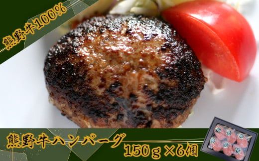 663.黒毛和牛100％希少なブランド熊野牛ハンバーグ（150ｇ×6個）(A663-1)