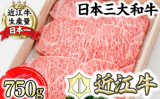 【森村商会】特選近江牛ロースステーキ250g×3枚【L004W】（国産牛　和牛　ブランド牛　ブランド和牛　黒毛和牛　牛肉　肉　高級　人気　おすすめ　神戸牛　松阪牛 に並ぶ 日本三大和牛 近江牛）