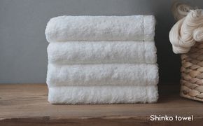 G3492 【TVで紹介！】おぅ！え～やん フェイスタオル（ホワイト）4枚【泉州タオル 国産 吸水 普段使い 無地 シンプル 日用品 家族 ファミリー】 