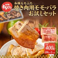 もちぶた お試し モモ バラ 焼き肉用セット 200g 豚肉