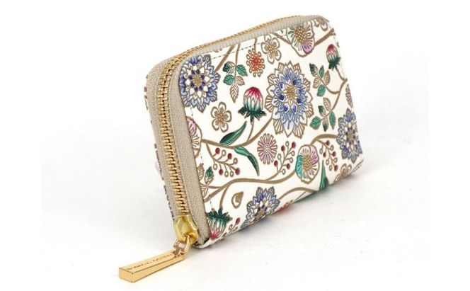 【文庫屋大関】ファスナー 小銭入れ ダリア＜コバルトブルー＞【皮革工芸品】財布 牛革 コンパクト 東京