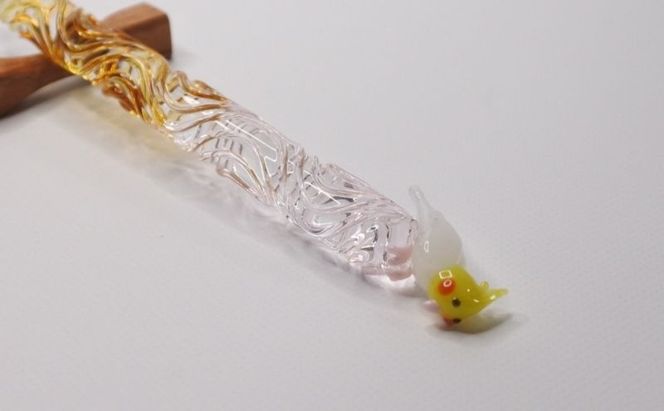 clarto　ガラスペンlavie（インコ）　筆記用具 ガラスペン 硝子ペン 手作り ガラス 硝子 かわいい インク 手紙 日記 プレゼント ギフト 墨田区 東京都