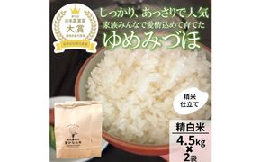 【令和8年産】【日本農業賞大賞】ゆめみづほ9kg（4.5kg×2）精白米 能美市 お米 精米銘柄米 ご飯 おにぎり お弁当 和食 粘りが少ない 精米したて 一等米 172111_AE010