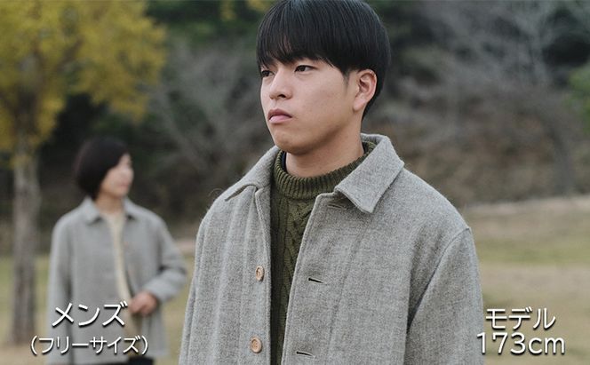 ツイード コート メンズ フリーサイズ 国産 岡山 ウール アルパカ 服 ファッション アウター 