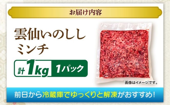 猪肉 ミンチ 1kg 雲仙いのしし / ひき肉 肉 イノシシ ジビエ いのしし ハンバーグ / 南島原市 / もりのめぐみ[SDB012]