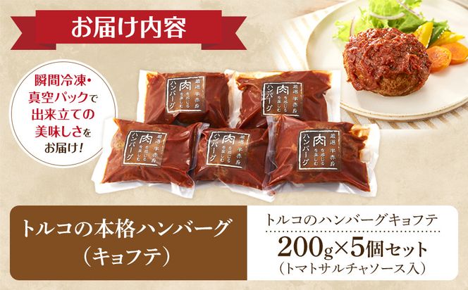 牛100％使用 トルコの本格ハンバーグ 200g×5個セット 肉料理 温めるだけ 惣菜 お手軽 簡単 ギフト 贈り物 ホームパーティー 304018_AG20