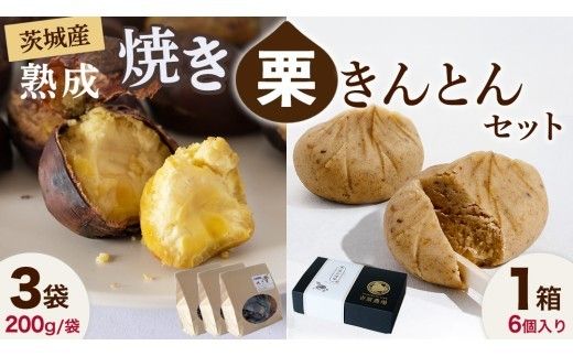 【 吉原農場 の 完熟栗 】 熟成 焼き栗 3袋・栗きんとん 1箱 セット 令和7年産 栗の深雫 完熟  くり クリ 栗ごはん おかし お菓子 果物 フルーツ 数量限定 旬 秋 冬 正月 おせち [CX025ci]