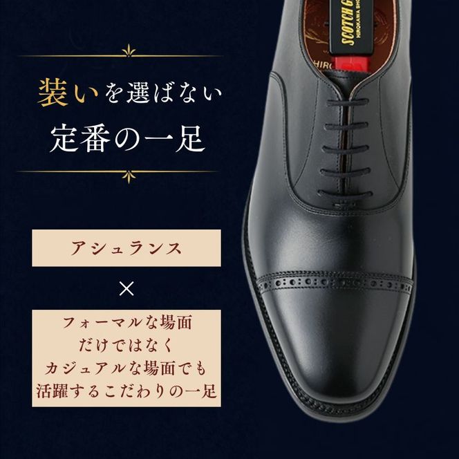 スコッチグレイン ビジネスシューズ メンズ アシュランス 3536 パンチドキャップトゥ 革靴 本革 日本製 EEE 送料無料 ギフト