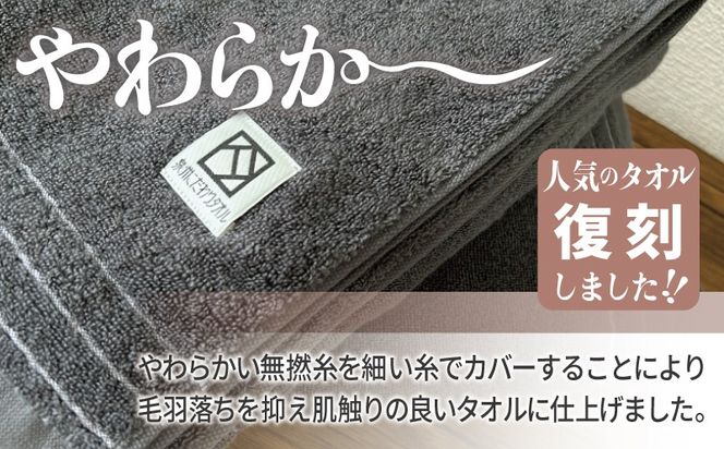 020C591 やわらか カバーヤーンパイル バスタオル ダークグレー 2枚【泉州タオル 国産 日本製 シンプル 日用品】