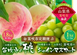 【2026年発送★先行予約】『山梨夏の味覚定期便』笛吹市産旬の桃とシャインマスカット各１回 167-014-26y