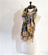ito to iro 手染め・手織り仕上「ストール」メリノウール100% タータンチェック ファッション小物 