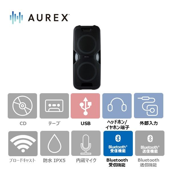 AUREX ワイヤレススピーカー AX-WSP60(K) 【kw0240-0529】