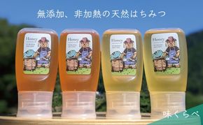 合計1200g 天然蜂蜜 国産蜂蜜 非加熱 生はちみつ 岐阜県 美濃市産 味比べ 蜂蜜300g入りピタッとボトル4本セットC6 深田養蜂のハチミツ