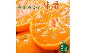 有田みかん 味暦ブランド【サイズ混合】秀品 約5kg / 薄皮で甘い美味しいみかん 産地直送 / 紀伊国屋文左衛門本舗_V7240