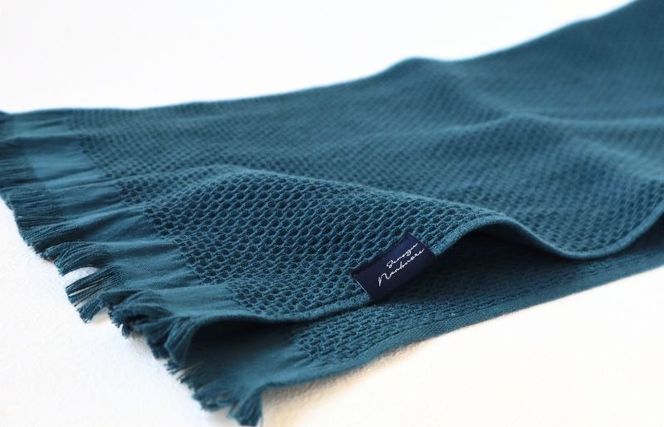 G1924 【速乾・軽量】牛乳パックからできたフェイスタオル2枚（マリンブルー）