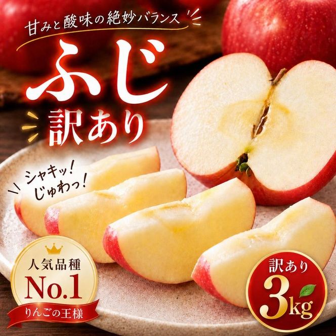 りんご 訳あり 3kg 果物 フルーツ わけあり 不揃い 規格外 ご家庭用 宮城県 大河原町 産地直送 林檎 リンゴ くだもの 先行予約 送料無料