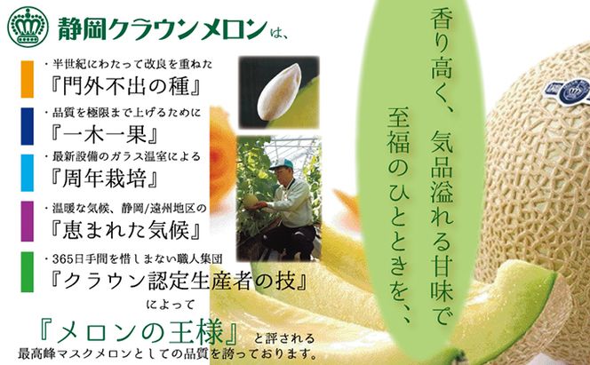 【3ヶ月定期便】クラウンメロン（白等級）特大玉　2玉入 