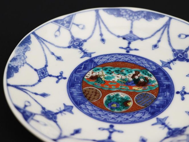 九谷焼　5.2号皿揃　時代絵 （5枚セット）a01 工芸品 