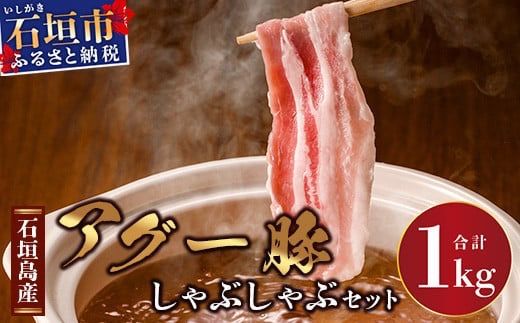 石垣島産アグ―豚（南ぬ豚）しゃぶしゃぶセット1kg 【 ロース バラ 豚肉 豚しゃぶ 南ぬ豚 アグー豚 しゃぶしゃぶ 石垣 石垣島 沖縄 八重山 】E-10-1