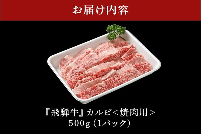 飛騨牛 カルビー 500g 焼肉用 冷蔵配送 焼肉 焼き肉 バーベキュー BBQ キャンプ アウトドア 牛肉 肉 お肉 507