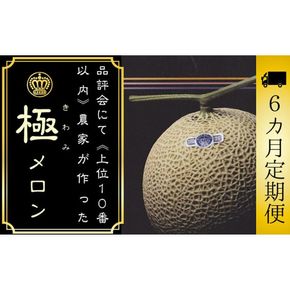 【6ヶ月定期便】数量限定！『クラウンメロン ”極メロン” 1玉 』 ギフト箱入り メロン 静岡 マスクメロン フルーツ 果物 デザート 6回 