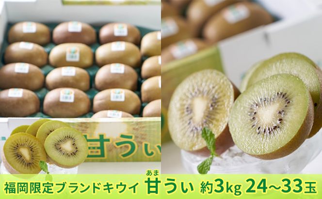 キウイ 甘うぃ あまうぃ 福岡限定 ブランド 約3kg箱 24～33玉 配送不可 離島 果物詰合せ フルーツ 