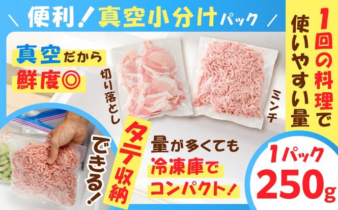 ＜容量選べる！＞鹿児島黒豚切り落としミンチセット 500g～3kg　K025-014