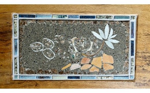 石材プロの作品 「 海 」 ( テーブル ) 家具 アート 一点もの 一点モノ テーブル オブジェ 壁かけ 作品 ハンドメイド 手作り 職人 完成品 国産 木材 石材 金属 おしゃれ アンティーク調 食卓 [DZ007ci]