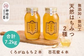 国産はちみつ(神埼産) 百花蜜1.2kg×4・くろがねもち1.2kg×2 【贈り物 黄金色 自家製 疲労回復 美容 栄養 花の蜜 純粋 九州産】(H050123)