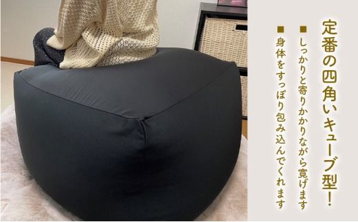 ビーズクッション しかくっしょんL 全4色 クッション くっしょん Lサイズ インテリア 椅子 イス 癒し ※沖縄・離島への配送不可